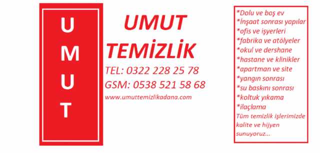  Umut Temizlik : 0322 228 25 78 Adana Temizlik Şirketleri