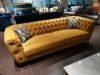 Hardal Kadife Modern Lüks Chester Koltuk Orange Chesterfield